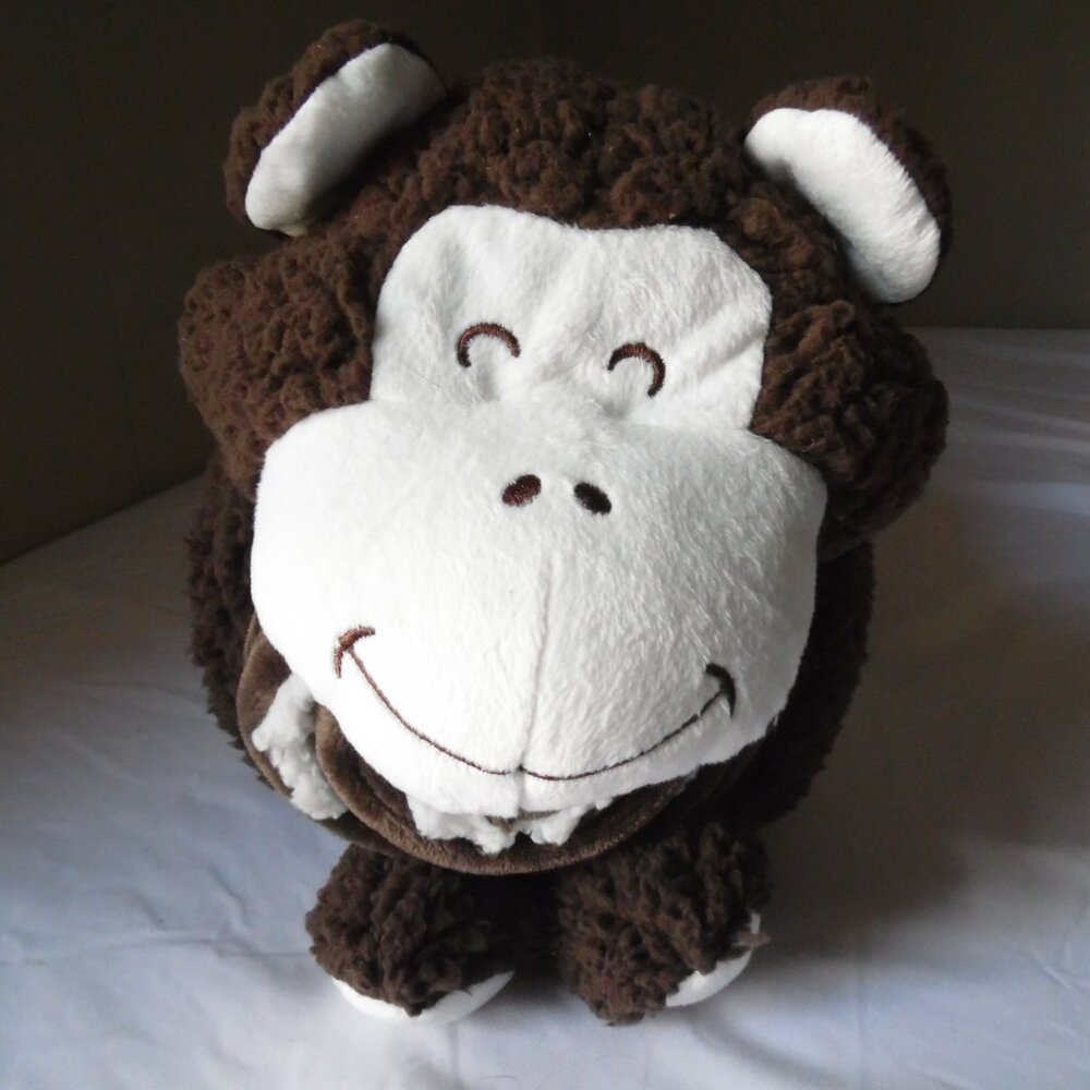 Cuddle Friends Monkey 2 Pc Throw & Pillow Set Polyester Brown Infant Toddler T17